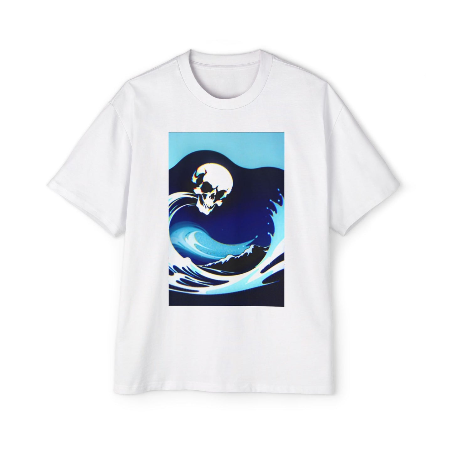 Men's Oversized Skull Wave Tee - Unique Graphic T-Shirt for Casual Wear