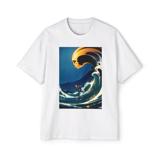 Surf Skull Graphic Tee - Men’s Oversized Heavyweight T-Shirt for Beach Lovers & Skate Enthusiasts