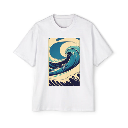 Ocean Wave Graphic Tee | Men’s Heavy Oversized T-Shirt